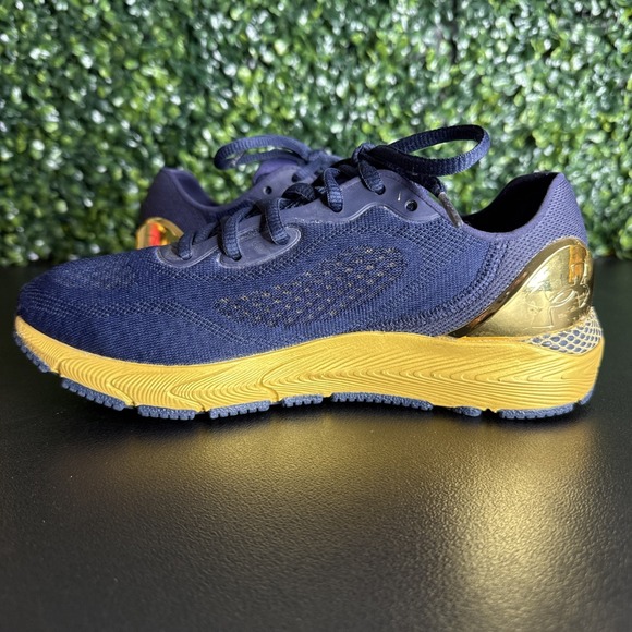 Under Armour HOVR Sonic 5 Notre Dame Running Shoes Navy Gold Women's Size 7 - Picture 7 of 8